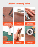Hand Tools: VEVOR Leather Working Tools Kit, 61 PCS Leather Craft Tools with Portable Canvas Storage Bag, Engraving Punching Sewing Stamping Sanding Tools, Ideal for Beginners DIY Enthusiasts and Professionals