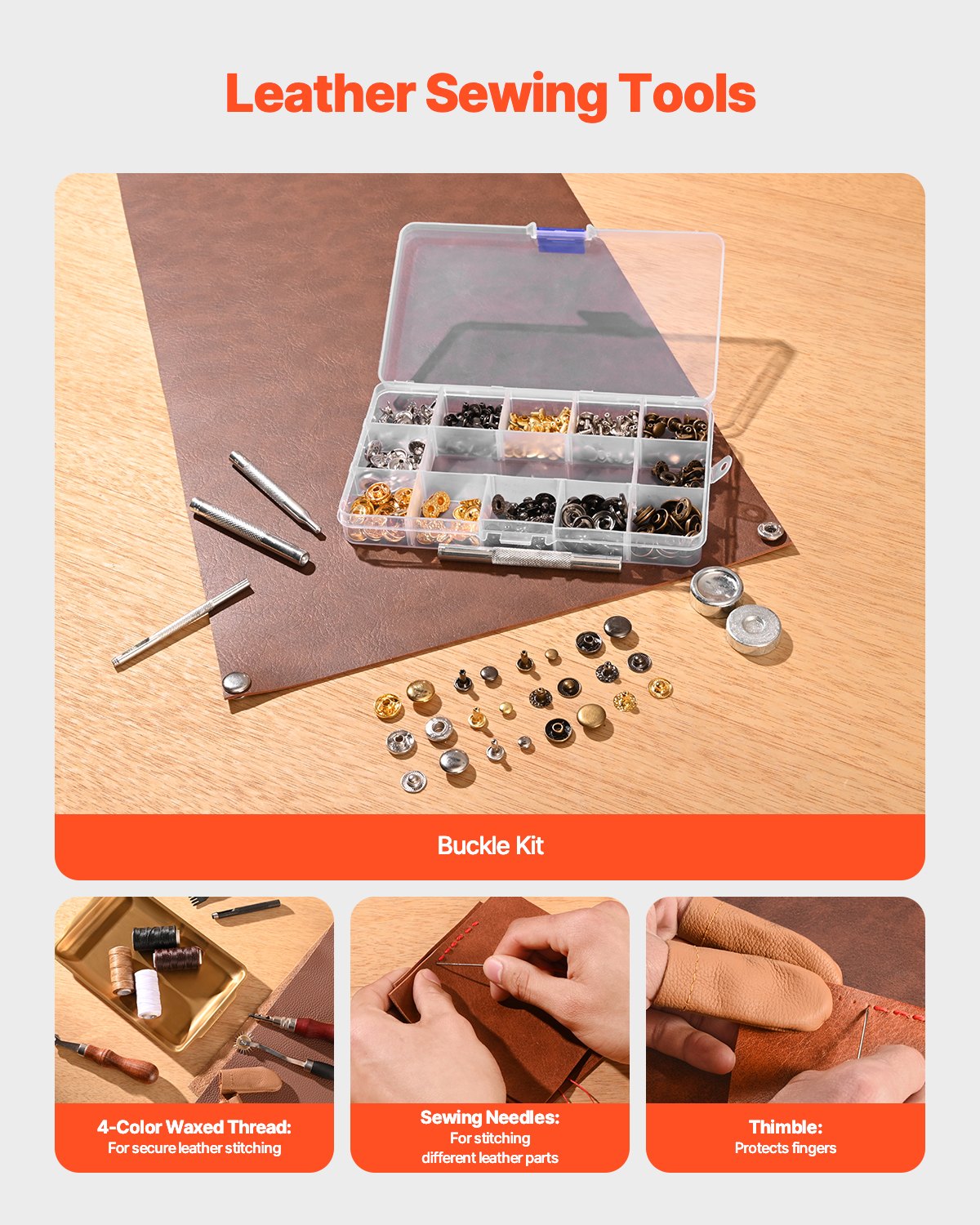 Hand Tools: VEVOR Leather Working Tools Kit, 61 PCS Leather Craft Tools with Portable Canvas Storage Bag, Engraving Punching Sewing Stamping Sanding Tools, Ideal for Beginners DIY Enthusiasts and Professionals