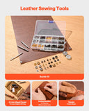 Hand Tools: VEVOR Leather Working Tools Kit, 61 PCS Leather Craft Tools with Portable Canvas Storage Bag, Engraving Punching Sewing Stamping Sanding Tools, Ideal for Beginners DIY Enthusiasts and Professionals