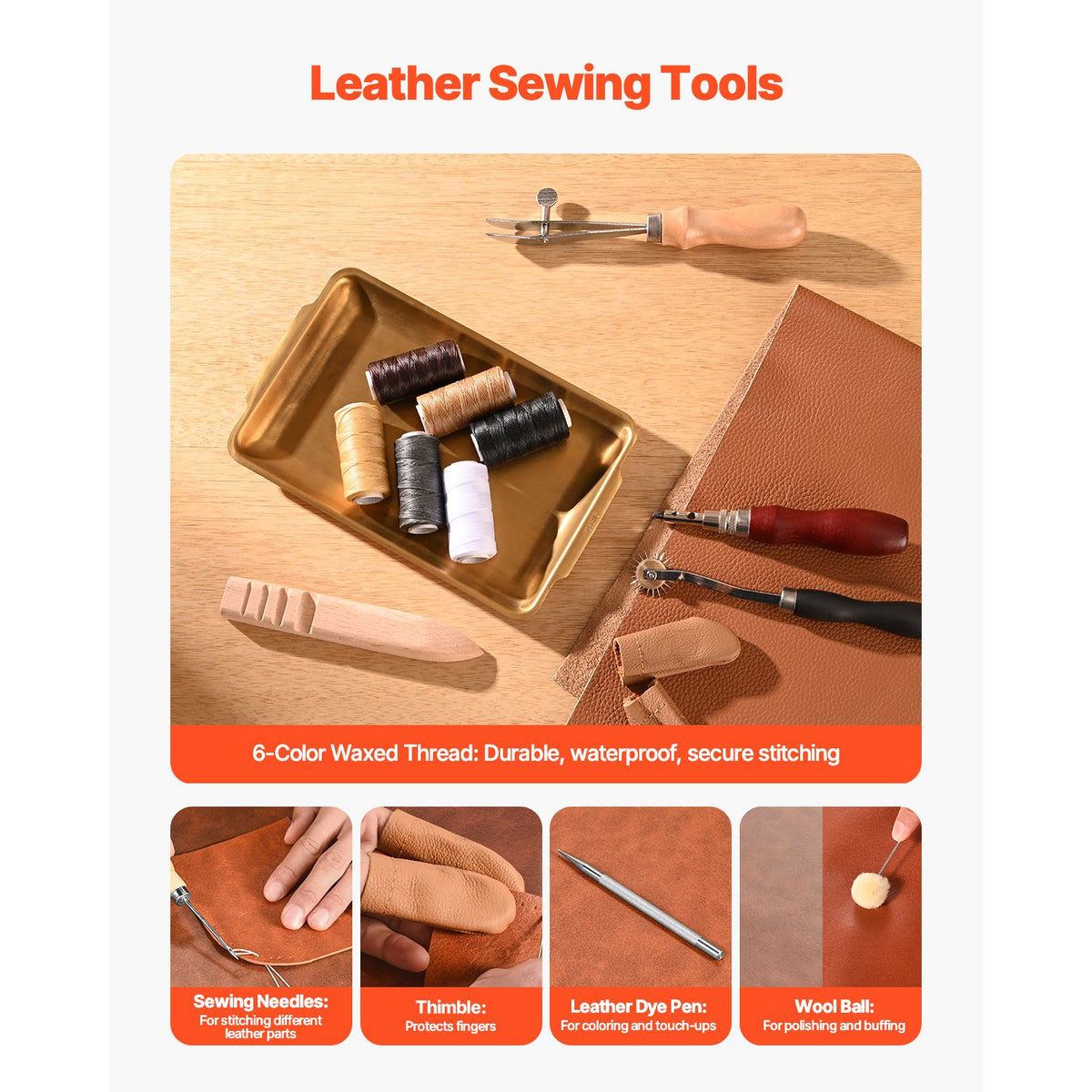 Leather Working Tools Kit, 59 PCS Leather Craft Tools with Portable Canvas Storage Bag, Engraving Punching Sewing Stamping Sanding Tools, Ideal for Beginners DIY Enthusiasts and Professionals