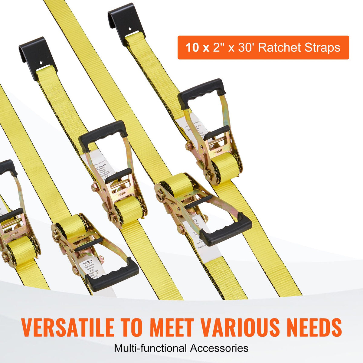 10 Pack Ratchet Tie Down Straps 10000 lbs 2