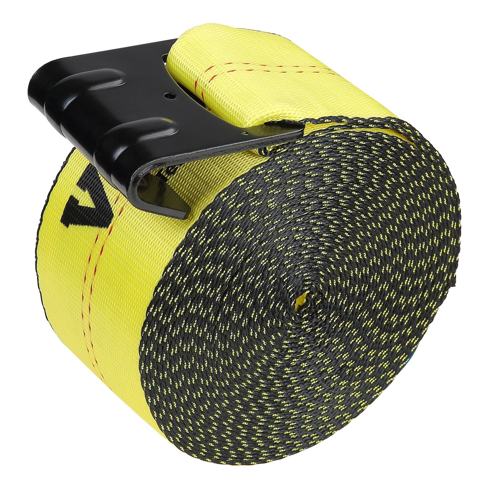 Cat Carriers & Crates: VEVOR Winch Straps, 10.2 cm x 9.1 m, 2.7T Load Capacity, 8.2T Break Strength, Truck Straps with Flat Hook, Flatbed Tie Downs Cargo Control for Trailers, Farms, Rescues, Tree Saver, Yellow (10 Pack)