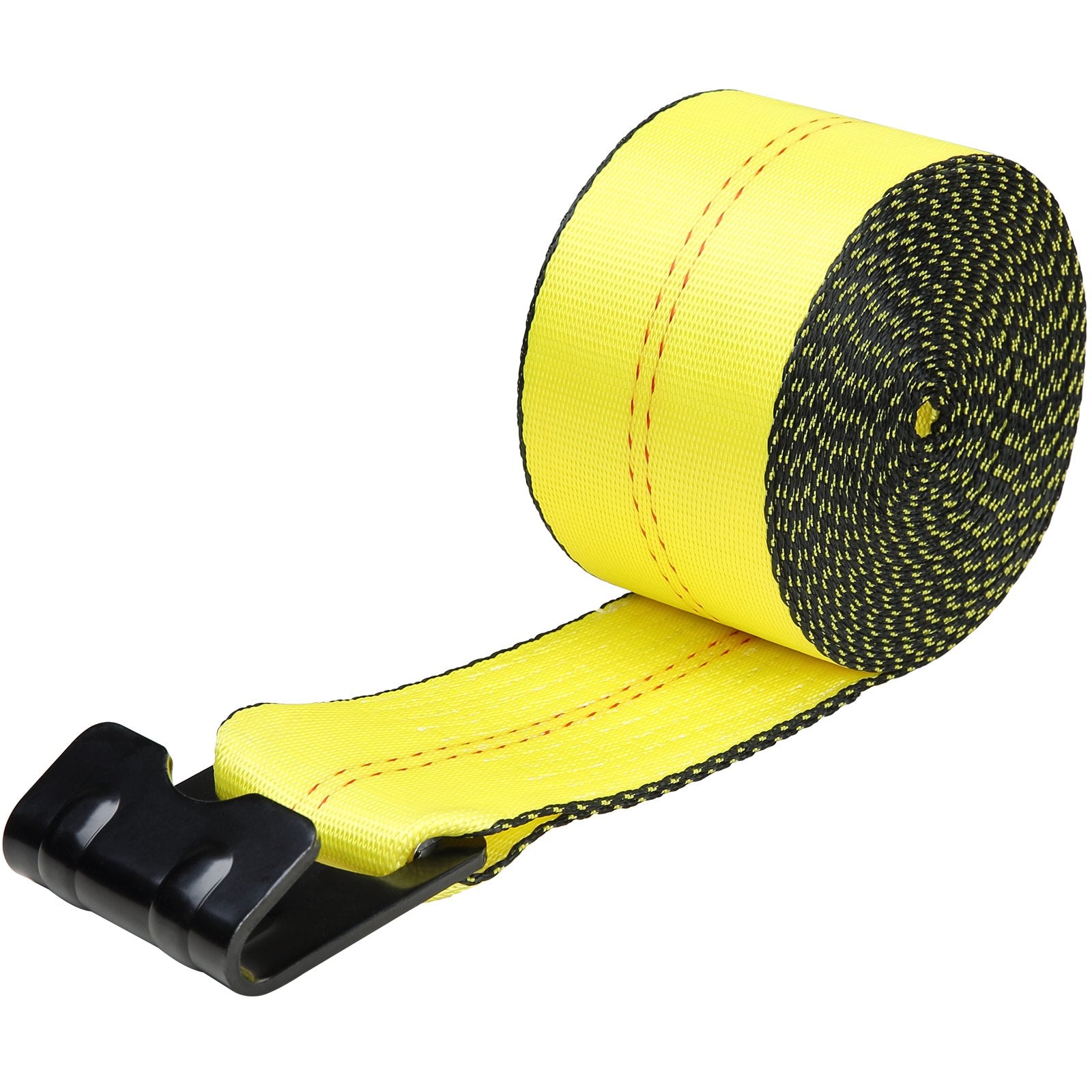 Cat Carriers & Crates: VEVOR Winch Straps, 10.2 cm x 9.1 m, 2.7T Load Capacity, 8.2T Break Strength, Truck Straps with Flat Hook, Flatbed Tie Downs Cargo Control for Trailers, Farms, Rescues, Tree Saver, Yellow (10 Pack)
