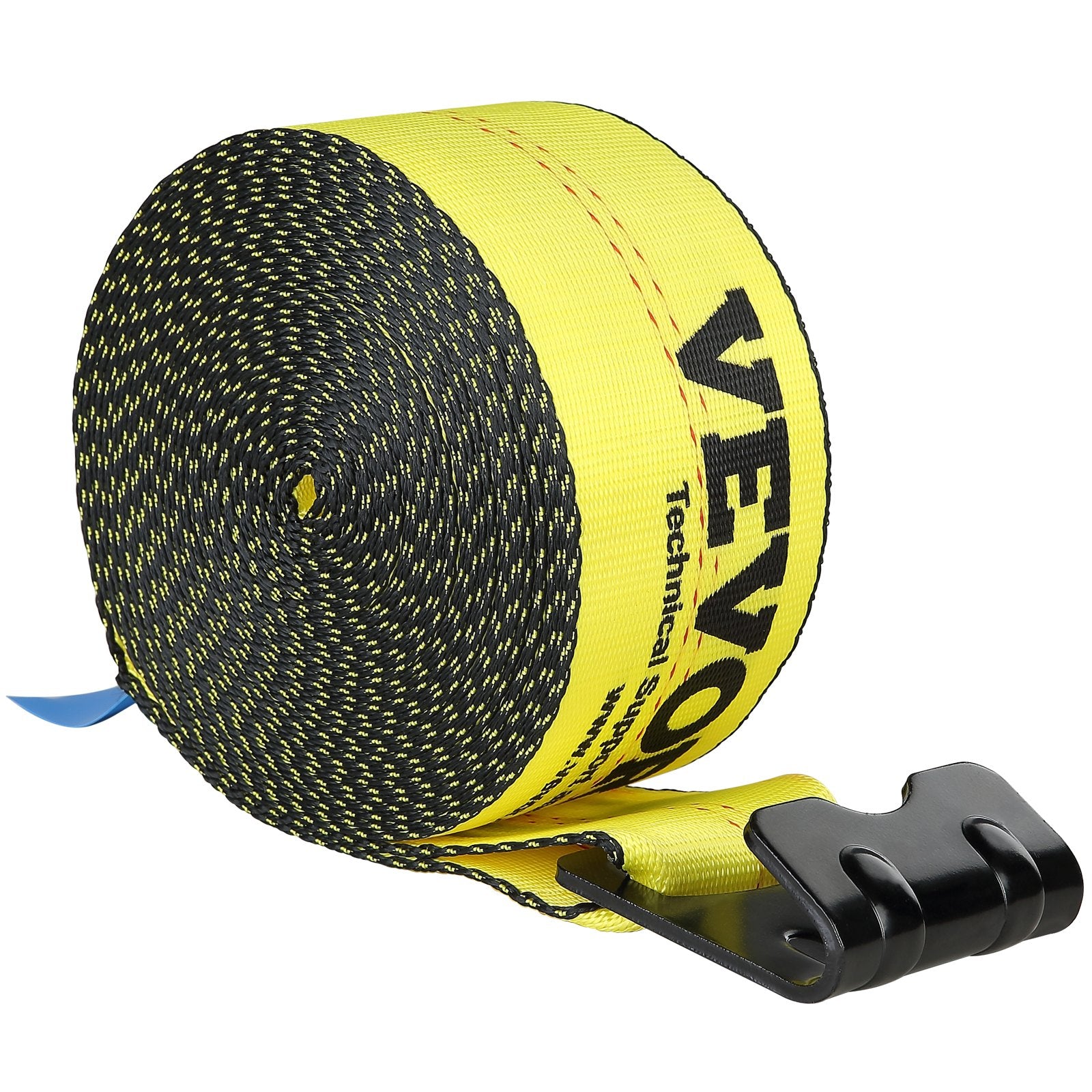 Cat Carriers & Crates: VEVOR Winch Straps, 10.2 cm x 9.1 m, 2.7T Load Capacity, 8.2T Break Strength, Truck Straps with Flat Hook, Flatbed Tie Downs Cargo Control for Trailers, Farms, Rescues, Tree Saver, Yellow (10 Pack)
