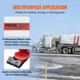 Cat Carriers & Crates: VEVOR Winch Straps, 10.2 cm x 9.1 m, 2.7T Load Capacity, 8.2T Breaking Strength, Truck Straps with Flat Hook, Flatbed Tie Downs Cargo Control for Trailers, Farms, Rescues, Tree Saver, Red (10 Pack)