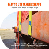 Automotive Repair & Speciality Tools: VEVOR Winch Straps, 10.2 cm x 12.2 m, 2.7T Load Capacity, 8.2T Break Strength, Truck Straps with Flat Hook, Flatbed Tie Downs Cargo Control for Trailers, Farms, Rescues, Tree Saver, Yellow (10 Pack)