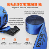 Cat Carriers & Crates: VEVOR Winch Straps, 10.2 cm x 9.1 m, 2.7T Load Capacity, 8.2T Breaking Strength, Truck Straps with Flat Hook, Flatbed Tie Downs Cargo Control for Trailers, Farms, Rescues, Tree Saver, Blue (10 Pack)