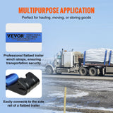 Cat Carriers & Crates: VEVOR Winch Straps, 10.2 cm x 9.1 m, 2.7T Load Capacity, 8.2T Breaking Strength, Truck Straps with Flat Hook, Flatbed Tie Downs Cargo Control for Trailers, Farms, Rescues, Tree Saver, Blue (10 Pack)