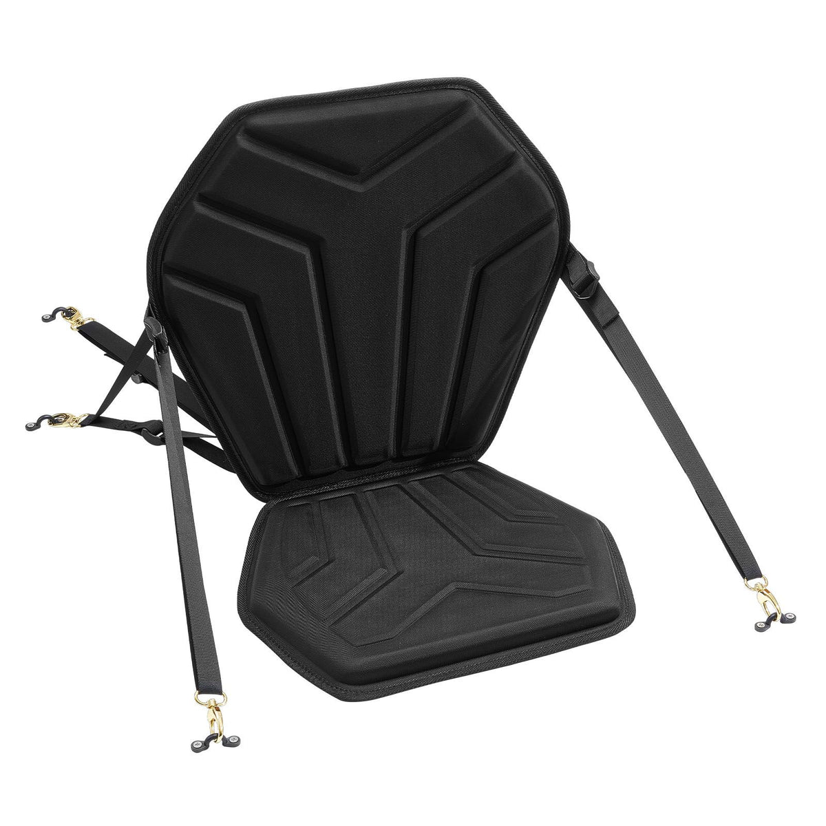 Kayak Seat, 1 Pack 31 mm Thick, Universal Paddle Board Seat with Back Support, Hexagonal Sit-on-Top Soft Padded Cushion with Storage Bag & Adjustable Straps for SUP, Fishing/Inflatable Kayak