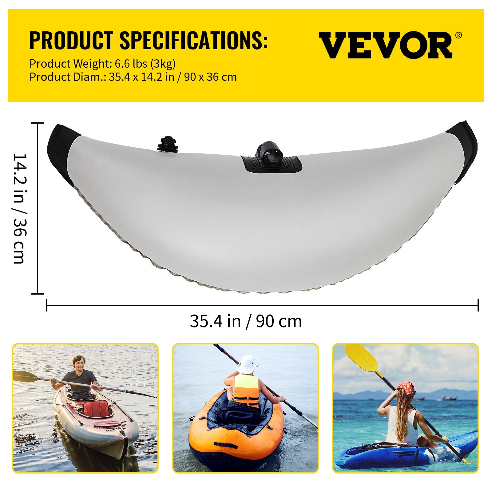 Pool Toys & Inflatables: VEVOR Kayak Outrigger Stabilizer Inflatable Outrigger Float 2PCS PVC w/ Arms Rod