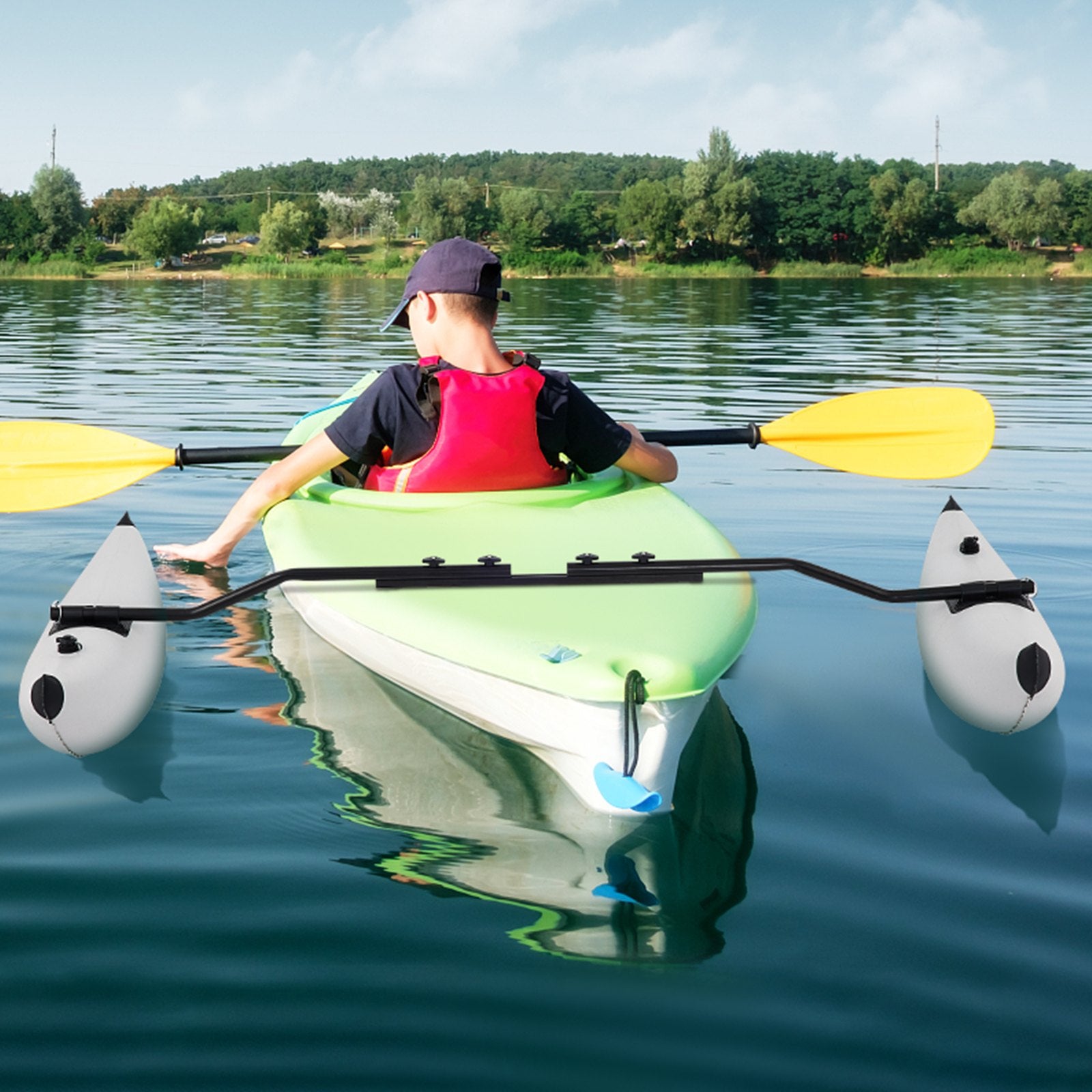 Pool Toys & Inflatables: VEVOR Kayak Outrigger Stabilizer Inflatable Outrigger Float 2PCS PVC w/ Arms Rod