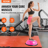 Basketball & Basketball Accessories: VEVOR Half Exercise Ball Trainer, 23 inch Balance Ball Trainer, 660lbs Capacity Stability Ball, Yoga Ball with Resistance Bands & Foot Pump, Strength Fitness Ball for Home Gym, Full Body Workout, Pink