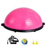 Basketball & Basketball Accessories: VEVOR Half Exercise Ball Trainer, 23 inch Balance Ball Trainer, 660lbs Capacity Stability Ball, Yoga Ball with Resistance Bands & Foot Pump, Strength Fitness Ball for Home Gym, Full Body Workout, Pink