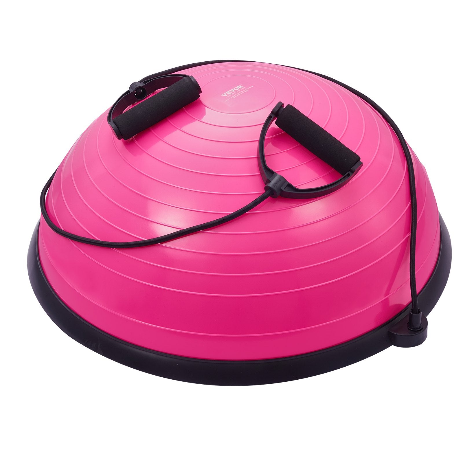 Basketball & Basketball Accessories: VEVOR Half Exercise Ball Trainer, 23 inch Balance Ball Trainer, 660lbs Capacity Stability Ball, Yoga Ball with Resistance Bands & Foot Pump, Strength Fitness Ball for Home Gym, Full Body Workout, Pink