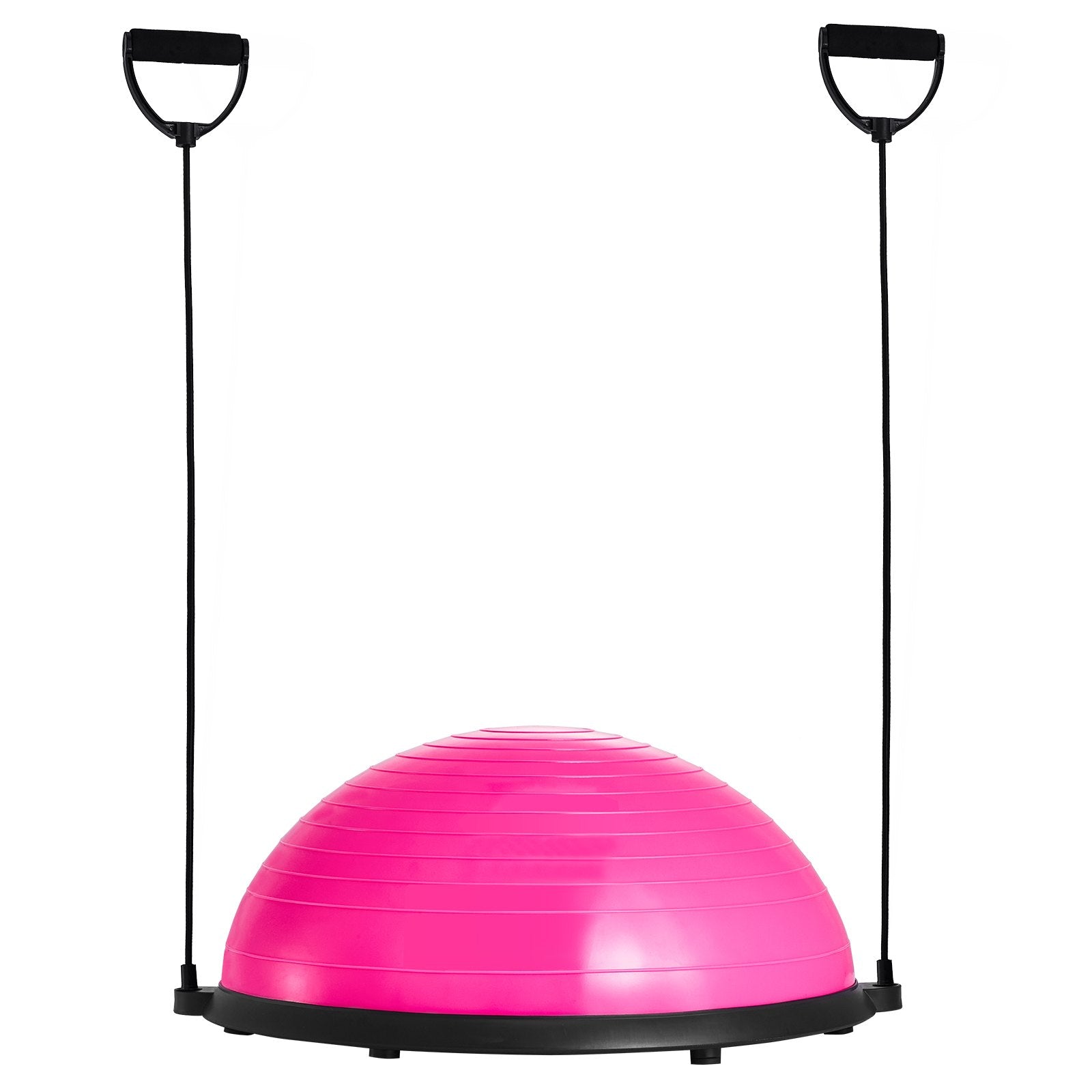 Basketball & Basketball Accessories: VEVOR Half Exercise Ball Trainer, 23 inch Balance Ball Trainer, 660lbs Capacity Stability Ball, Yoga Ball with Resistance Bands & Foot Pump, Strength Fitness Ball for Home Gym, Full Body Workout, Pink