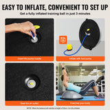 Basketball & Basketball Accessories: VEVOR Half Exercise Ball Trainer, 23 inch Balance Ball Trainer, 660lbs Capacity Stability Ball, Yoga Ball with Resistance Bands & Foot Pump, Strength Fitness Ball for Home Gym, Full Body Workout, Gray