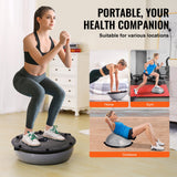 Basketball & Basketball Accessories: VEVOR Half Exercise Ball Trainer, 23 inch Balance Ball Trainer, 660lbs Capacity Stability Ball, Yoga Ball with Resistance Bands & Foot Pump, Strength Fitness Ball for Home Gym, Full Body Workout, Gray