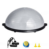 Basketball & Basketball Accessories: VEVOR Half Exercise Ball Trainer, 23 inch Balance Ball Trainer, 660lbs Capacity Stability Ball, Yoga Ball with Resistance Bands & Foot Pump, Strength Fitness Ball for Home Gym, Full Body Workout, Gray