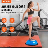 Basketball & Basketball Accessories: VEVOR Half Exercise Ball Trainer, 23 inch Balance Ball Trainer, 660lbs Capacity Stability Ball, Yoga Ball with Resistance Bands & Foot Pump, Strength Fitness Ball for Home Gym, Full Body Workout, Blue