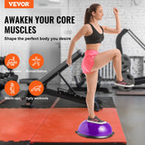Basketball & Basketball Accessories: VEVOR Half Exercise Ball Trainer, 23 inch Balance Ball Trainer, 660lbs Stability Ball, Yoga Ball with Resistance Bands & Foot Pump, Strength Fitness Ball for Home Gym, Full Body Workout, Purple
