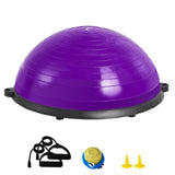 Basketball & Basketball Accessories: VEVOR Half Exercise Ball Trainer, 23 inch Balance Ball Trainer, 660lbs Stability Ball, Yoga Ball with Resistance Bands & Foot Pump, Strength Fitness Ball for Home Gym, Full Body Workout, Purple