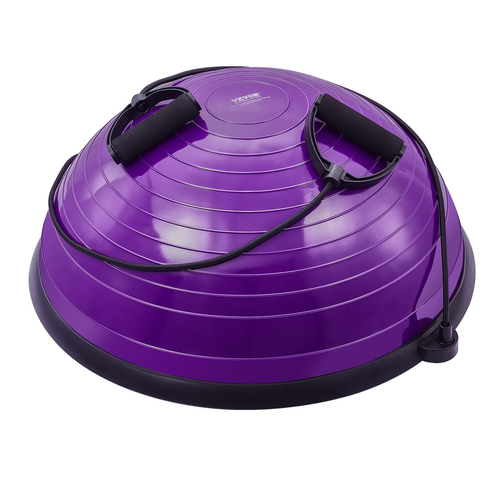 Basketball & Basketball Accessories: VEVOR Half Exercise Ball Trainer, 23 inch Balance Ball Trainer, 660lbs Stability Ball, Yoga Ball with Resistance Bands & Foot Pump, Strength Fitness Ball for Home Gym, Full Body Workout, Purple