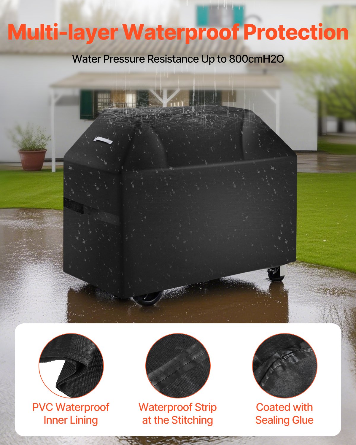 BBQs & Accessories: VEVOR 52 inch Grill Cover Heavy Duty BBQ Gas Grill Cover Outdoor Waterproof