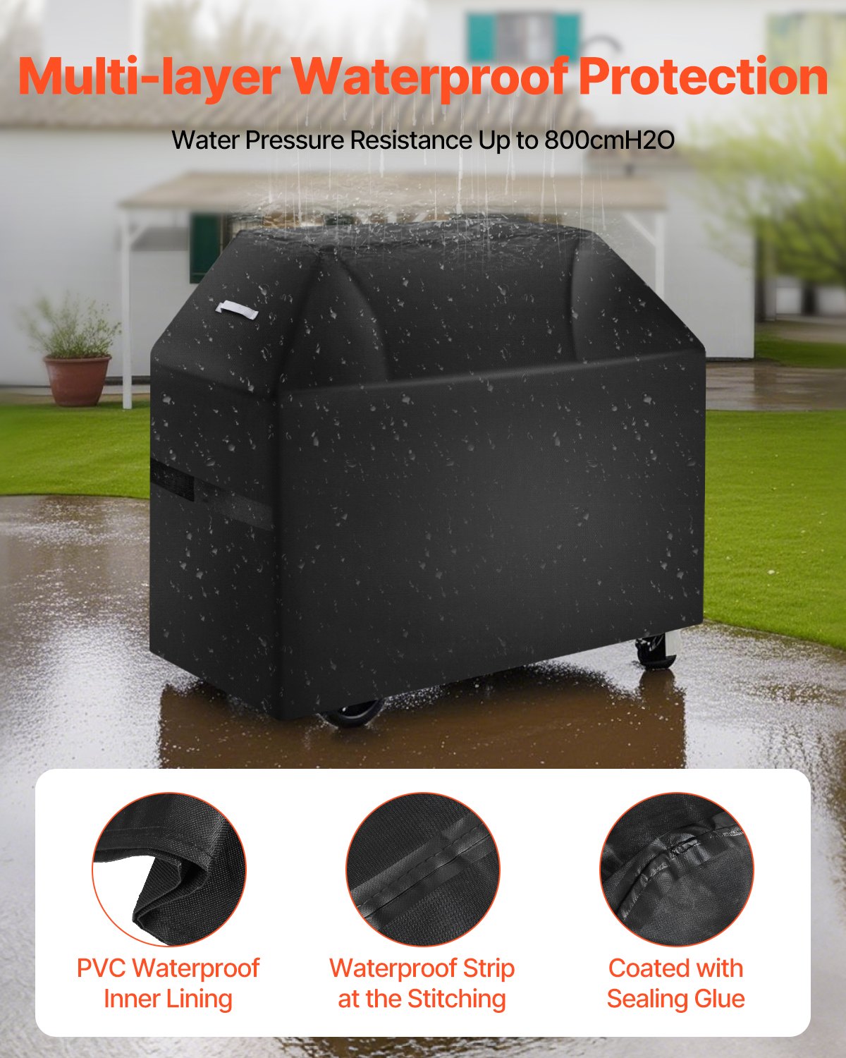 BBQs & Accessories: VEVOR 58 inch Grill Cover Heavy Duty BBQ Gas Grill Cover Outdoor Waterproof