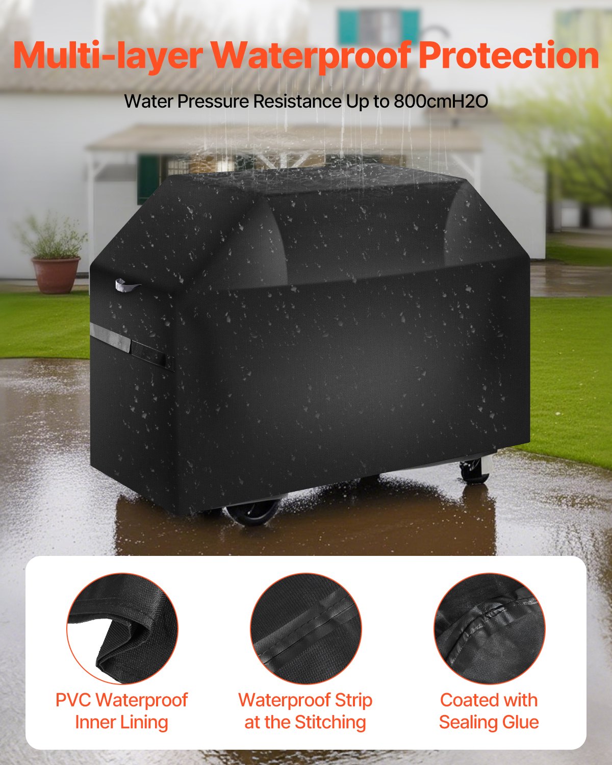 BBQs & Accessories: VEVOR 65 inch Grill Cover Heavy Duty BBQ Gas Grill Cover Outdoor Waterproof