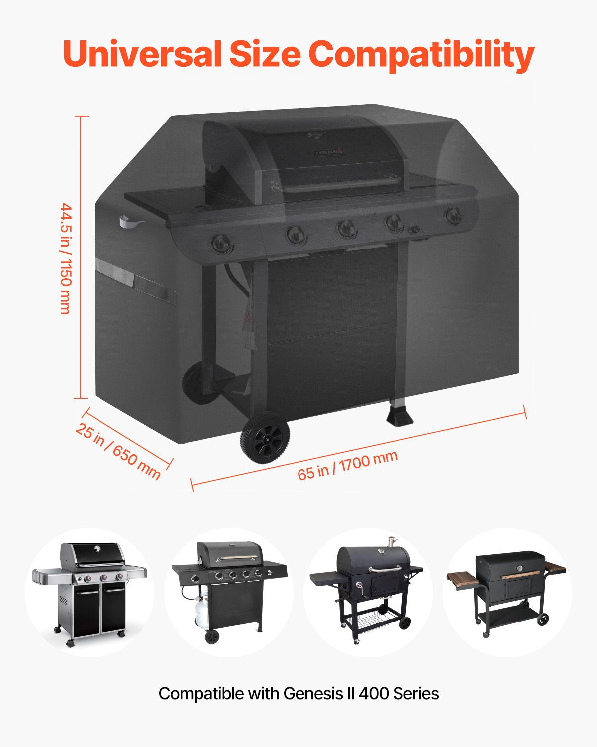 BBQs & Accessories: VEVOR 65 inch Grill Cover Heavy Duty BBQ Gas Grill Cover Outdoor Waterproof