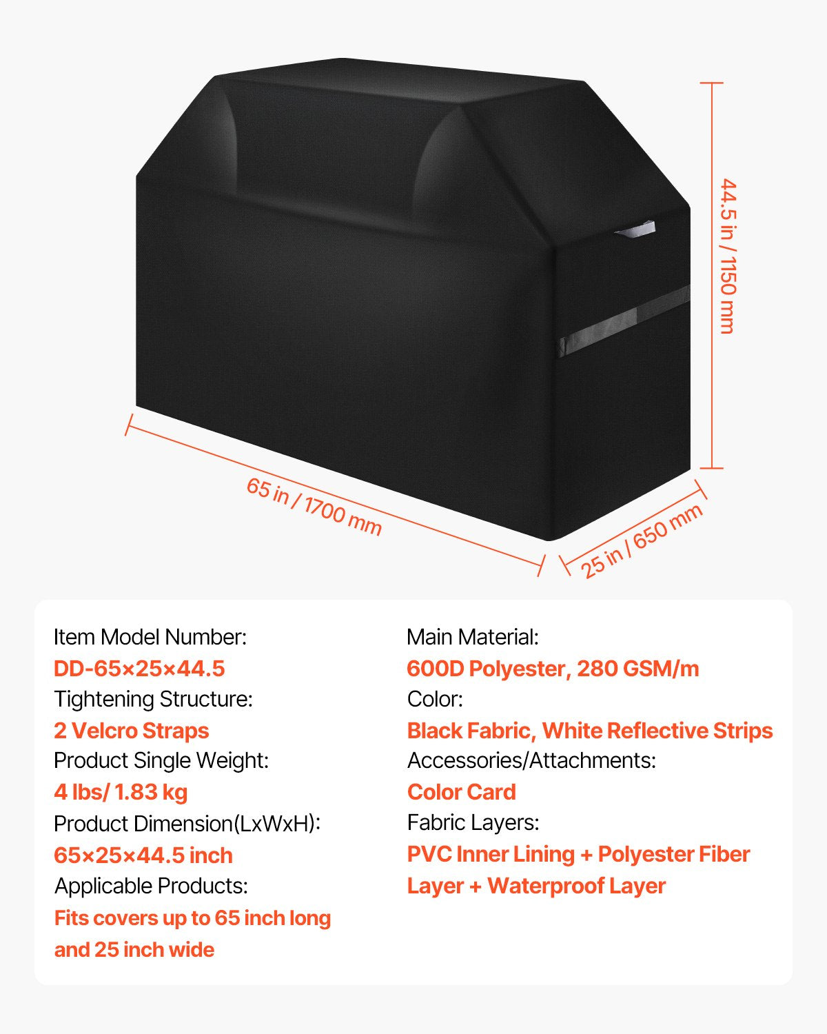 BBQs & Accessories: VEVOR 65 inch Grill Cover Heavy Duty BBQ Gas Grill Cover Outdoor Waterproof