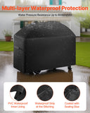 BBQs & Accessories: VEVOR Grill Cover, 63 inch BBQ Covers for Outdoor Grills, Waterproof, Fade Resistant, Weather Resistant Heavy Duty 600D Polyester, Easy On/Off, with Hook-and-Loop Straps, Black