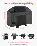 BBQs & Accessories: VEVOR Grill Cover, 63 inch BBQ Covers for Outdoor Grills, Waterproof, Fade Resistant, Weather Resistant Heavy Duty 600D Polyester, Easy On/Off, with Hook-and-Loop Straps, Black