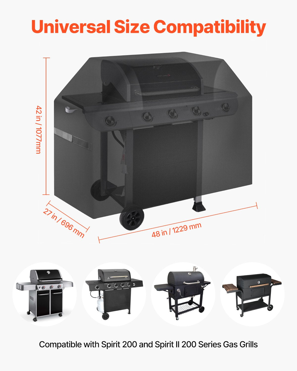 BBQs & Accessories: VEVOR 48 inch Grill Cover Heavy Duty BBQ Gas Grill Cover Outdoor Waterproof