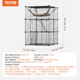 Small Animal Habitats & Cages: VEVOR Large 3-tier Cat Cage, 28 x 28 x 41", DIY Detachable Metal Wire Durable Cat Enclosure, with Large Hammock 2 Ramp Ladders, Fit for Cats Exercise Indoor ＆ Outdoor, Ease of Assembly, Black