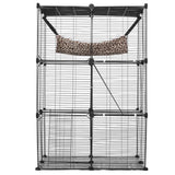 Small Animal Habitats & Cages: VEVOR Large 3-tier Cat Cage, 28 x 28 x 41", DIY Detachable Metal Wire Durable Cat Enclosure, with Large Hammock 2 Ramp Ladders, Fit for Cats Exercise Indoor ＆ Outdoor, Ease of Assembly, Black