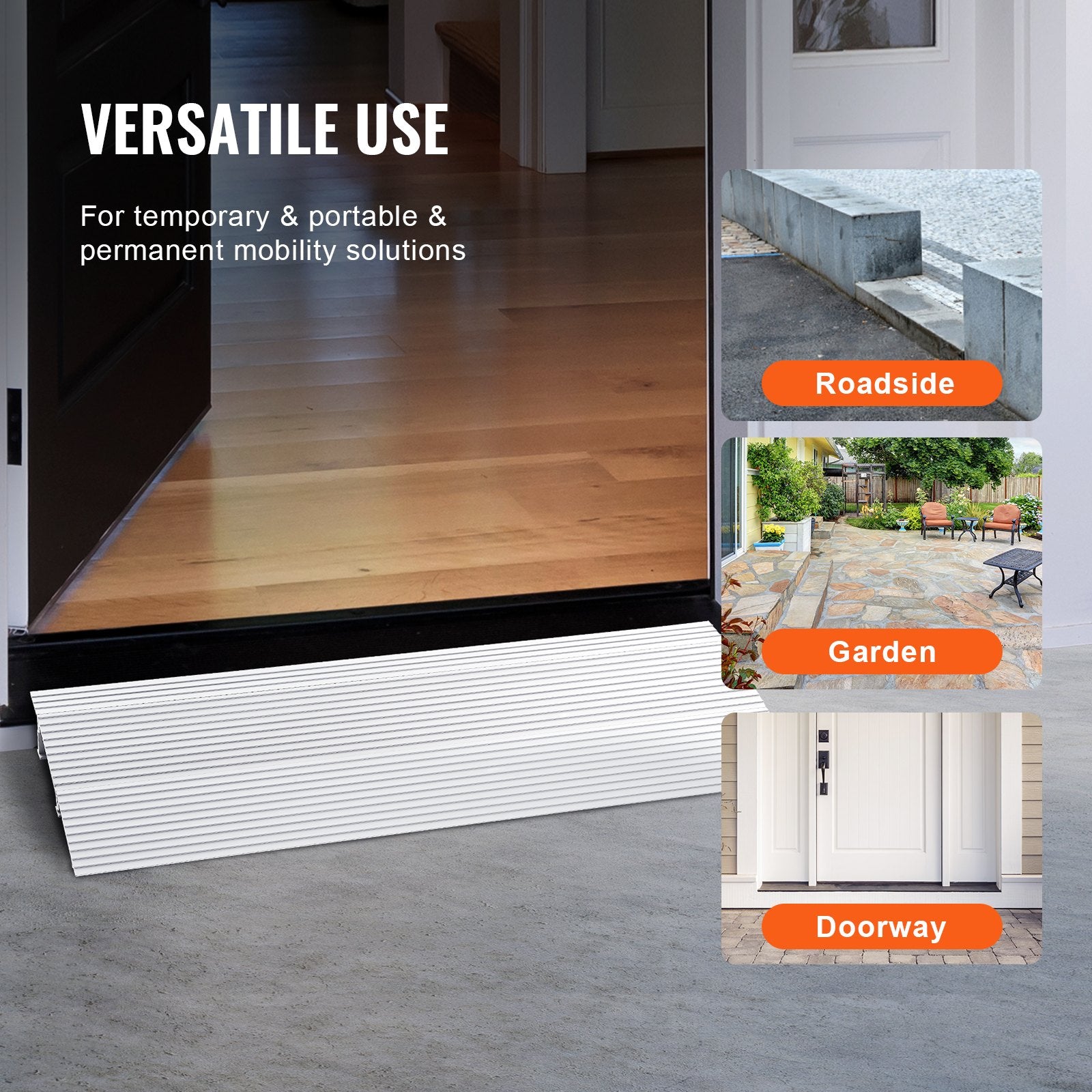 Other Hampers: VEVOR Door Threshold Ramp, 2" Rise, 800 lbs Load Capacity, Door Ramp for Wheelchairs, Aluminum Threshold Ramp for Doorways, Adjustable Modular Threshold Ramp for Wheelchairs, Scooters, Power Chairs