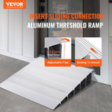 Door Hardware: VEVOR Door Threshold Ramp, 6" Rise, 800 lbs Load Capacity, Door Ramp for Wheelchairs, Aluminum Threshold Ramp for Doorways, Adjustable Modular Threshold Ramp for Wheelchairs, Scooters, Power Chairs