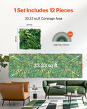 Artificial Wall Plants: VEVOR Artificial Grass Wall Panels, 12 PCS 20 x 20 inch, 3D Combination Greenery Boxwood  Panel for Indoor Outdoor Green Decor & Ivy Fence Covering, Privacy Backdrop Wall Hedge Screen for Garden