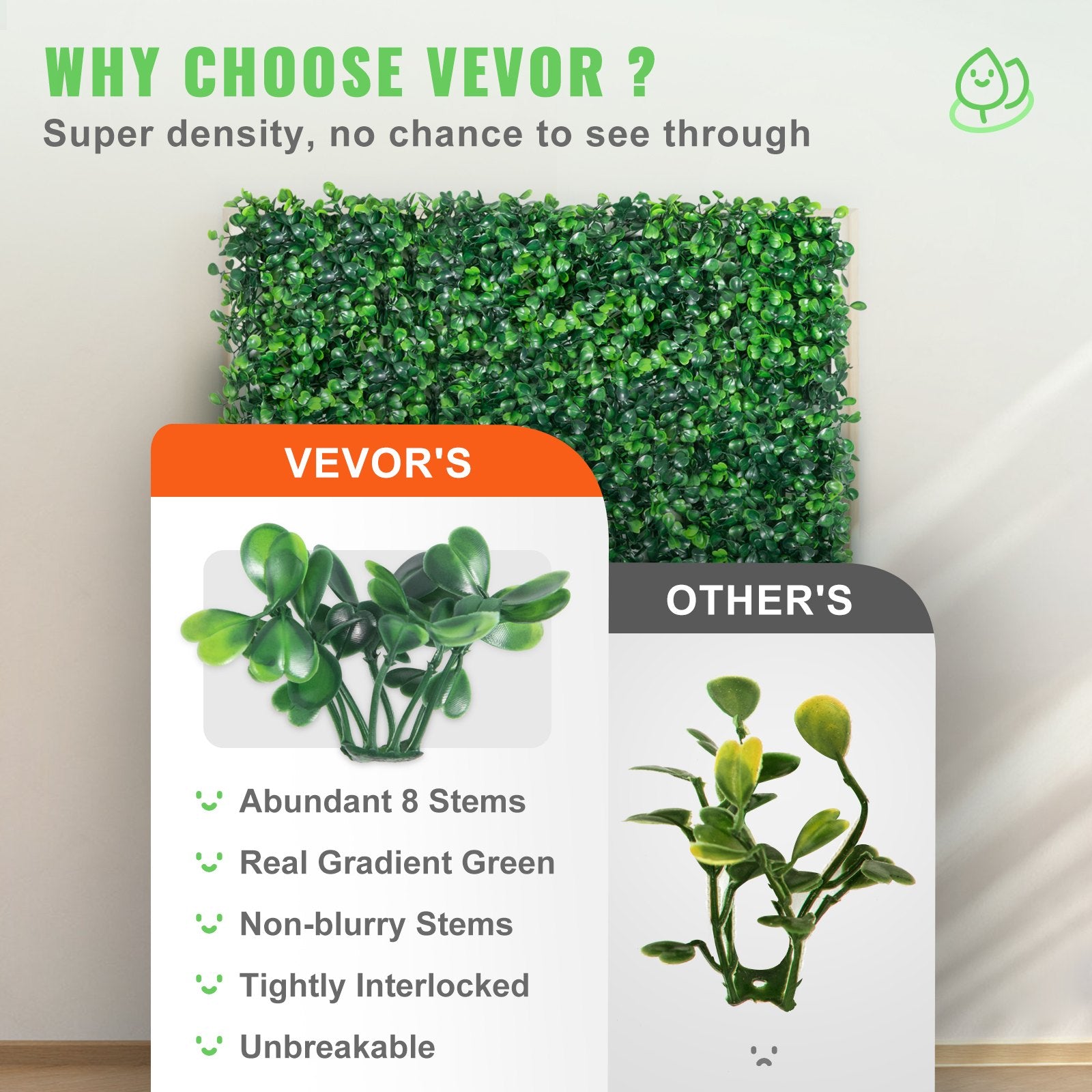 Caravan Accessories: VEVOR 12PCS 10x10 inch Artificial Boxwood Panels, Boxwood Hedge Wall Mat,Artificial Grass Backdrop Wall, Privacy Hedge Screen UV Protected for Outdoor Indoor Garden Fence Backyard