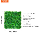 Caravan Accessories: VEVOR 12PCS 10x10 inch Artificial Boxwood Panels, Boxwood Hedge Wall Mat,Artificial Grass Backdrop Wall, Privacy Hedge Screen UV Protected for Outdoor Indoor Garden Fence Backyard