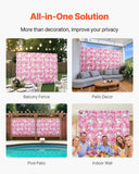 Canopies & Gazebos: VEVOR 3D Flower Wall Panel, 12 PCS 15 x 15 inch, Artificial Floral Wall Background Mesh Backing Mat,Seamless Design&Easy Installation for Wedding Valentines Day Home Baby Party Backdrop Decor,Pink