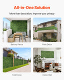 Artificial Wall Plants: VEVOR Artificial Grass Wall Panels, 40 x 120 inch, Milan Grass Greenery Boxwood Panel for Indoor Outdoor Green Decor & Ivy Fence Covering, Privacy Backdrop Wall Hedge Screen for Garden