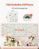 Canopies & Gazebos: VEVOR 3D Flower Wall Panel, 24 PCS 15 x 15 inch, Artificial Floral Wall Background Mesh Backing Mat,Seamless Design&Easy Installation for Wedding Valentines Day Home Baby Party Backdrop Decor,White