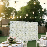 Canopies & Gazebos: VEVOR 3D Flower Wall Panel, 24 PCS 15 x 15 inch, Artificial Floral Wall Background Mesh Backing Mat,Seamless Design&Easy Installation for Wedding Valentines Day Home Baby Party Backdrop Decor,White