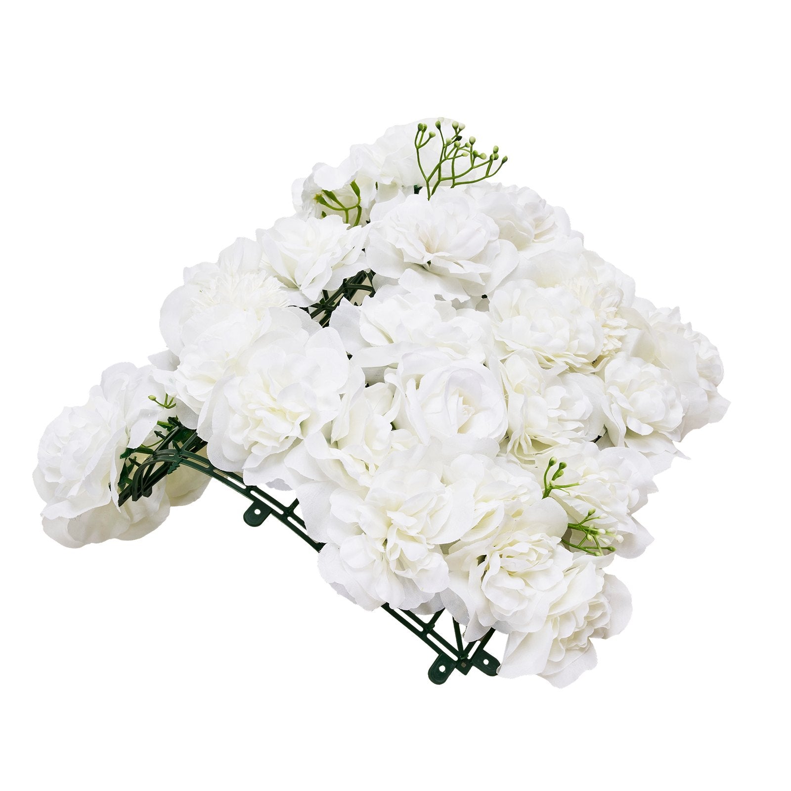 Canopies & Gazebos: VEVOR 3D Flower Wall Panel, 24 PCS 15 x 15 inch, Artificial Floral Wall Background Mesh Backing Mat,Seamless Design&Easy Installation for Wedding Valentines Day Home Baby Party Backdrop Decor,White