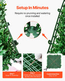 Artificial Wall Plants: VEVOR Artificial Grass Wall Panels, 8 PCS 20 x 20 inch, 3D Combination Greenery Boxwood  Panel for Indoor Outdoor Green Decor & Ivy Fence Covering, Privacy Backdrop Wall Hedge Screen for Garden