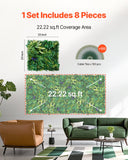 Artificial Wall Plants: VEVOR Artificial Grass Wall Panels, 8 PCS 20 x 20 inch, 3D Combination Greenery Boxwood  Panel for Indoor Outdoor Green Decor & Ivy Fence Covering, Privacy Backdrop Wall Hedge Screen for Garden