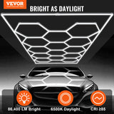 Night Lights & Ambient Lighting: VEVOR Hexagon Garage Lights 86400LM 5 Grid Honeycomb LED Shop Ceiling Light