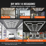 Night Lights & Ambient Lighting: VEVOR Hexagon Garage Lights 86400LM 5 Grid Honeycomb LED Shop Ceiling Light